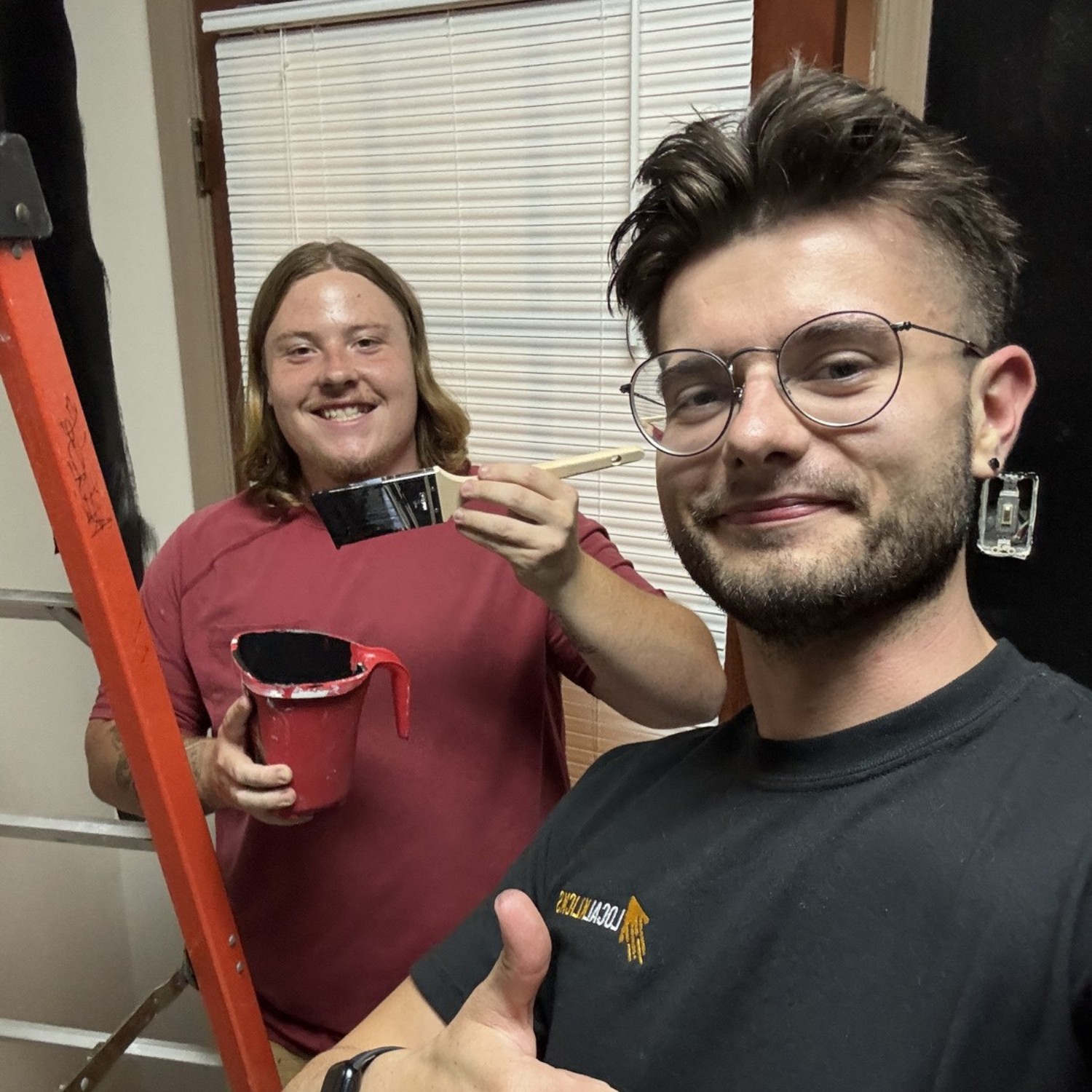 Painting the Local Klicks office in downtown Winchester